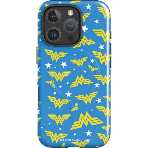 DC Comics Wonder Woman Pattern iPhone 16 Pro Magsafe Impact Case